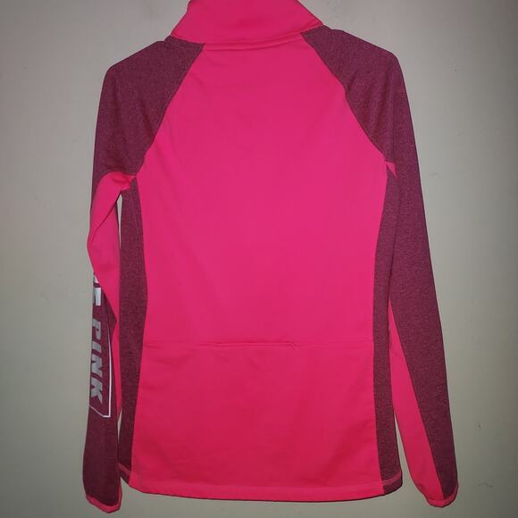 Victorias Secret Pink Pullover Medium Women's 1/2 Zip Ultimate Fleece Lined Pink - Picture 4 of 7